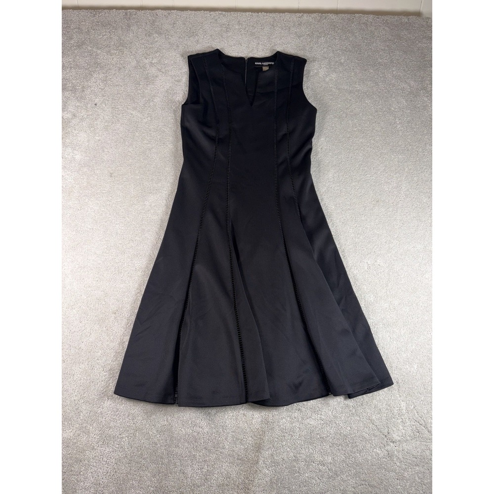 karl lagerfeld paris dress 4 black fit and flare Sleek Classy